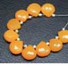 Natural Mango Chalcedony Faceted Heart Drops Briolette Beads 10 Beads and sizes 10mm to 11mm Approx. More Quantity Available 